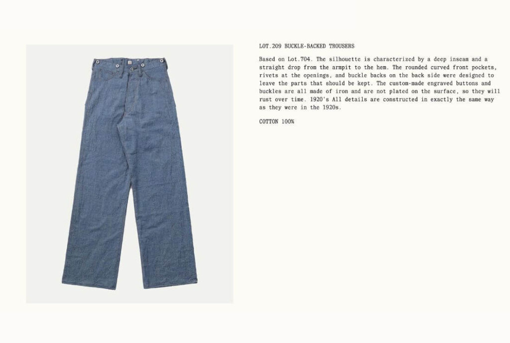 Lot. 209 Buckle-Backed Trousers